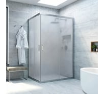 Душевой уголок VEGAS-GLASS профиль матовый хром, стекло сатин ZA-F NOVO h2000 120x100 07 10