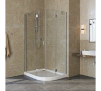 Душевой уголок VEGAS-GLASS профиль матовый хром, стекло прозрачное AFS-F LUX 120x110 07 01 L