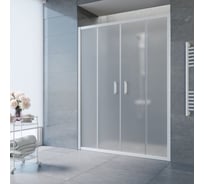 Дверь в душевой проем VEGAS-GLASS Z2P NOVO профиль белый, стекло сатин h2000 180 01 10