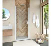 Дверь в душевой проем VEGAS-GLASS EP NOVO профиль белый, стекло прозрачное h2000 80 01 01