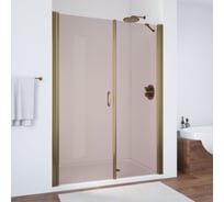 Дверь в душевой проем VEGAS-GLASS EP-F-2 профиль бронза, стекло бронза 170 05 05 L