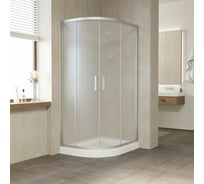 Душевой уголок VEGAS-GLASS профиль матовый хром, стекло сатин ZS-F NOVO 90x80 07 10