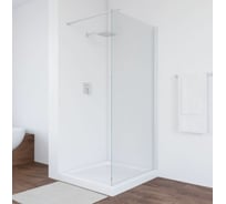 Неподвижная перегородка VEGAS-GLASS профиль белый, стекло прозрачное EAF NOVO 76 01 01