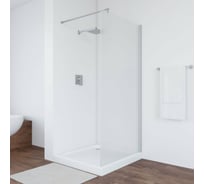 Неподвижная перегородка VEGAS-GLASS профиль матовый хром, стекло сатин EAF NOVO 86 07 10