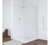 Неподвижная перегородка VEGAS-GLASS профиль белый, стекло сатин EAF NOVO 116 01 10