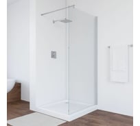 Неподвижная перегородка VEGAS-GLASS профиль матовый хром, стекло прозрачное EAF NOVO 106 07 01