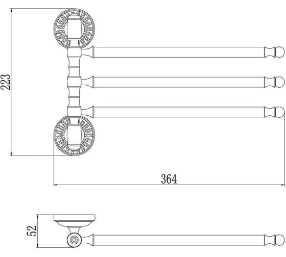Поворотный держатель для полотенец Savol 3-ой S-006603H 24437