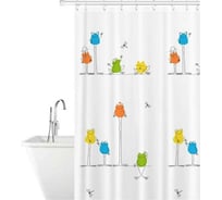 Штора для ванной Tatkraft funny frogs текстиль, 180x180 сm, 12 колец в комплекте 11526