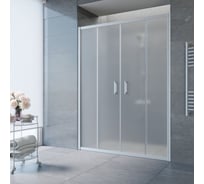 Дверь в душевой проем VEGAS-GLASS Z2P NOVO профиль матовый хром, стекло сатин h2000 180 07 10