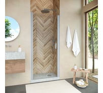 Дверь в душевой проем VEGAS-GLASS EP NOVO профиль матовый хром, стекло прозрачное h2000 65 07 01