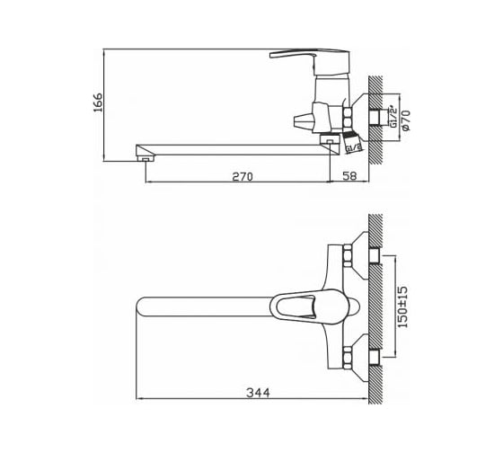 Смеситель для ванны A-five eCON EC0159