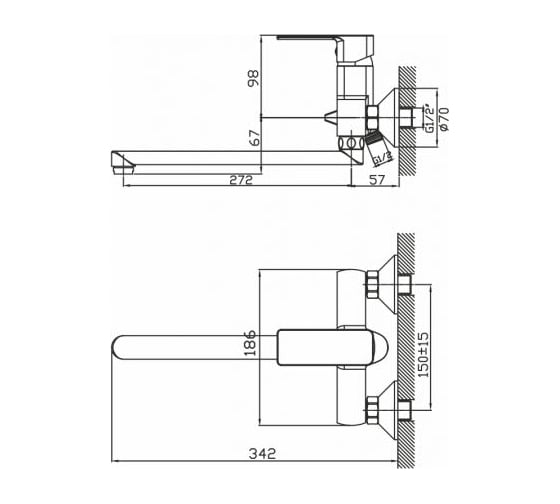 Смеситель для ванны A-five eCON EC0163
