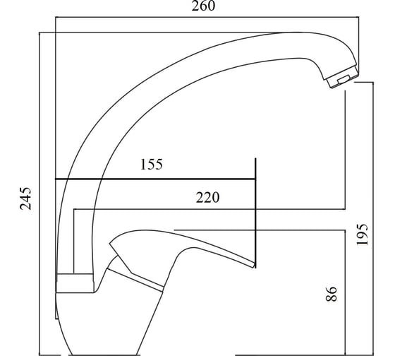 Смеситель для кухни (мойки) GreenStone GS-002 антрацит GS-002-343