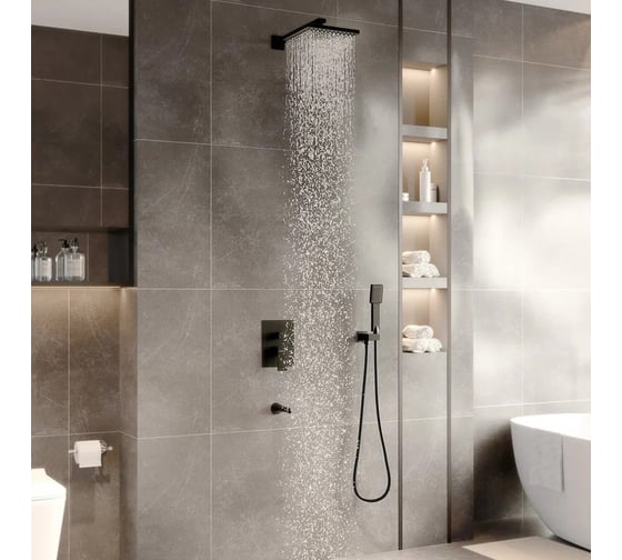 Душевой комплект Berges NARDIS 3S BLACK черный матовый 071006