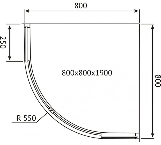 Душевой уголок Berges SOLO R 800x800x1900 прозрачное стекло, 5мм, профиль хром 061101
