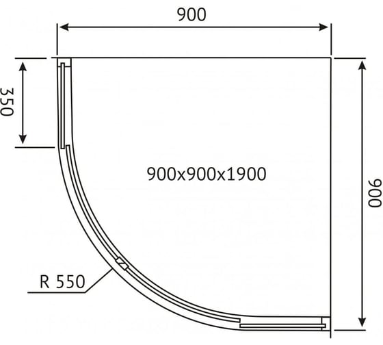 Душевой уголок Berges SOLO R 900x900x1900 прозрачное стекло, 5мм, профиль хром 061108