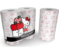 Бумажные полотенца WORLD CART "Hello Kitty" с рисунком, серия Disney, 3 слойные, 2 рулона/75 л HLK-KT-01