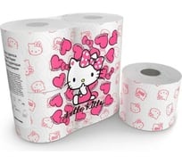 Набор туалетная бумага WORLD CART с рисунком "Hello Kitty" 3 слоя, 200 листов, 2 упаковки х 4 рулона Worl KGHLK-TT-06/2