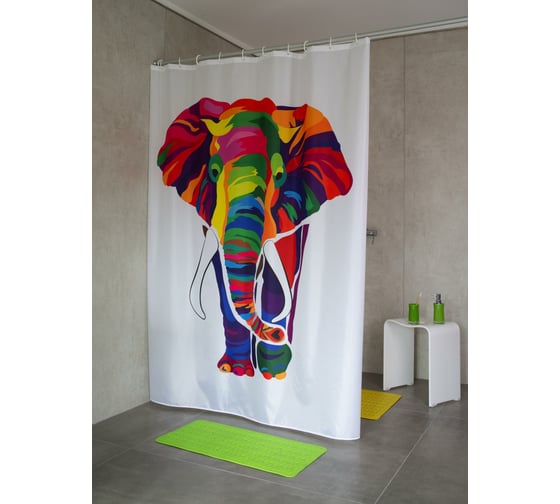 Штора для ванных комнат RIDDER Elephant цветной 180x200 4108300