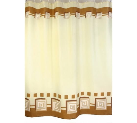 Штора для ванной Zalel 180x200, желтый фон, без колец 506587