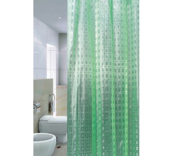 Штора для ванной Zalel 3D Light green 180x180, без колец 3D-005 522437