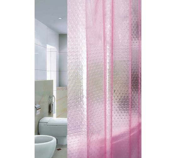 Штора для ванной Zalel 3D Pink 180x180, без колец 3D-004 522439