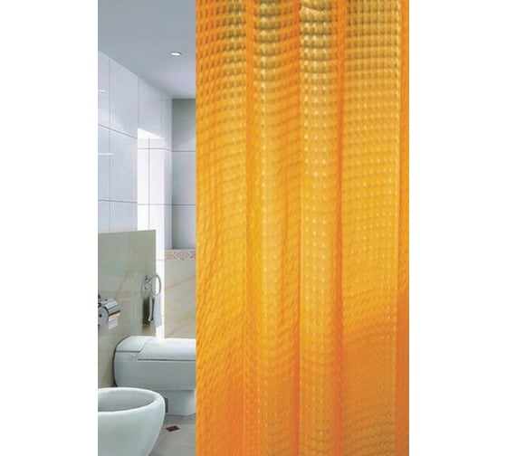 Штора для ванной Zalel 3D Orange 180x180, без колец 3D-002 522445 1