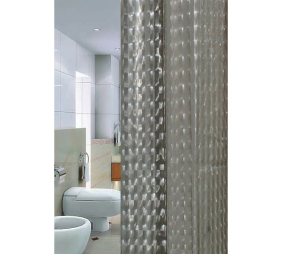 Штора для ванной Zalel 3D Grey 180x180, без колец 3D-006 522446 1