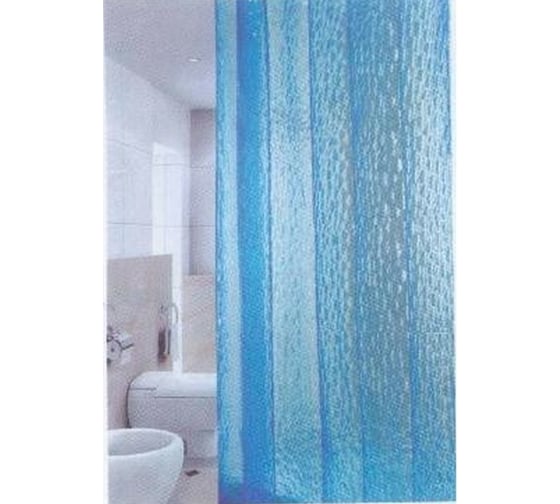Штора для ванной Zalel 3D Blue 180x180, без колец 3D-001 522436 1