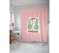 Штора для ванной JOYARTY "Веселые груши" из сатена, 180x200 см с крючками sc_422682