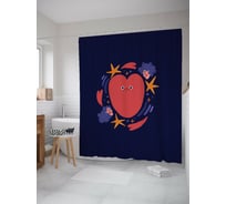 Штора для ванной JOYARTY "Головокружительная любовь" из сатена, 180x200 см с крючками sc_422693