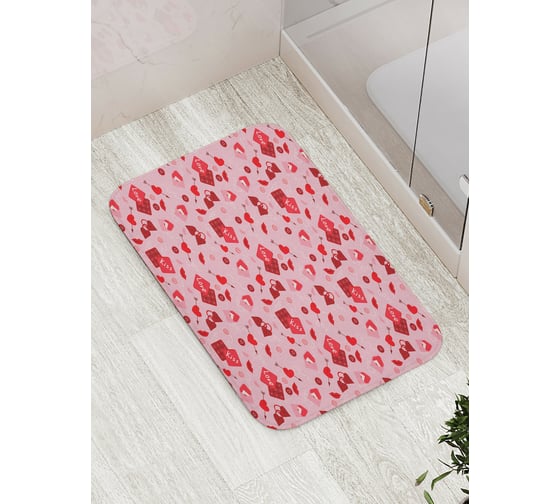 Коврик для ванной JOYARTY "Kiss love" противоскользящий, 52x77 см bath_422659 1