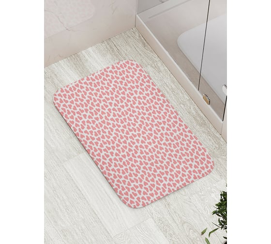 Коврик для ванной JOYARTY "Pink heart" противоскользящий, 52x77 см bath_422650