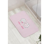 Коврик для ванной JOYARTY "Влюбленные зайцы" противоскользящий, 52x77 см bath_422702