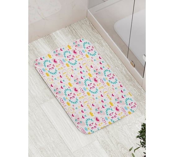 Коврик для ванной JOYARTY "Крестики-нолики" противоскользящий, 52x77 см bath_422663 1