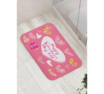 Коврик для ванной JOYARTY "Стильные сердечки" противоскользящий, 52x77 см bath_422675