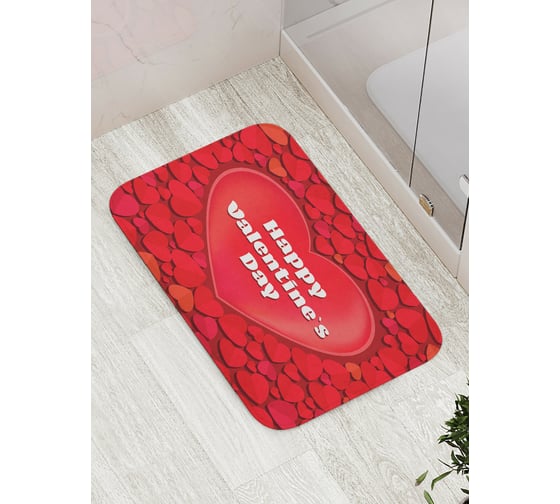 Коврик для ванной JOYARTY "Праздник любви" противоскользящий, 52x77 см bath_422694 1