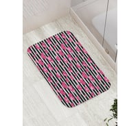 Коврик для ванной JOYARTY "Сердечки и полоски" противоскользящий, 52x77 см bath_422719