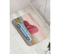 Коврик для ванной JOYARTY "Сердце на машине" противоскользящий, 52x77 см bath_422712