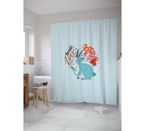 Штора для ванной JOYARTY "С любовью" из сатена, 180x200 см с крючками sc_422669