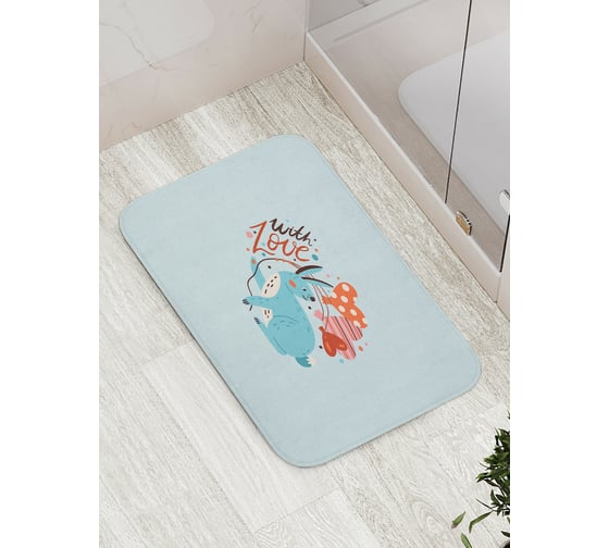 Коврик для ванной JOYARTY "С любовью" противоскользящий, 52x77 см bath_422669 1