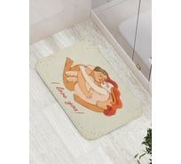 Коврик для ванной JOYARTY "Натуральная любовь" противоскользящий, 52x77 см bath_422689
