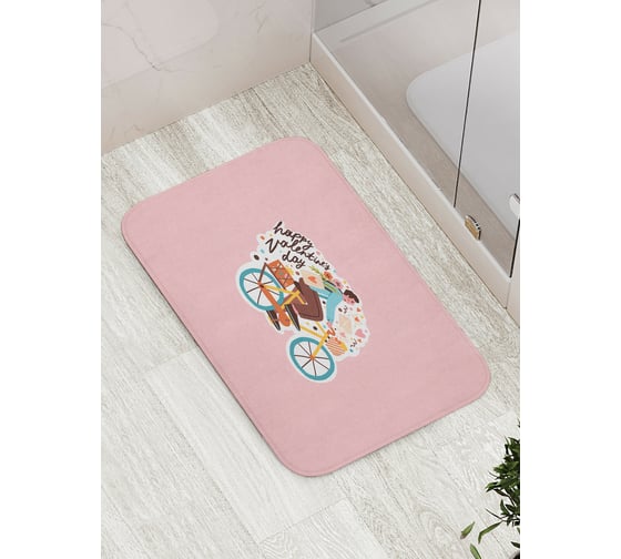 Коврик для ванной JOYARTY "Почтальон с подарком" противоскользящий, 52x77 см bath_422668 1