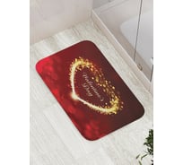 Коврик для ванной JOYARTY "Сияние сердца" противоскользящий, 52x77 см bath_422690