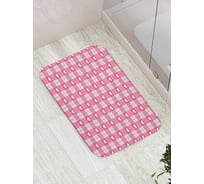 Коврик для ванной JOYARTY "Сердце в клетке" противоскользящий, 52x77 см bath_422633