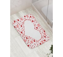 Коврик для ванной JOYARTY "Сердце из цветов" противоскользящий, 52x77 см bath_422613