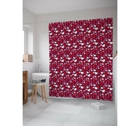 Штора для ванной JOYARTY "Счастье" из сатена, 180x200 см с крючками sc_422616