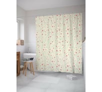 Штора для ванной JOYARTY "Цветущая любовь" из сатена, 180x200 см с крючками sc_422704