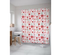 Штора для ванной JOYARTY "Я люблю тебя" из сатена, 180x200 см с крючками sc_422631