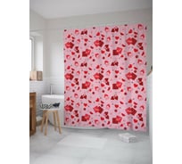 Штора для ванной JOYARTY "Kiss love" из сатена, 180x200 см с крючками sc_422659